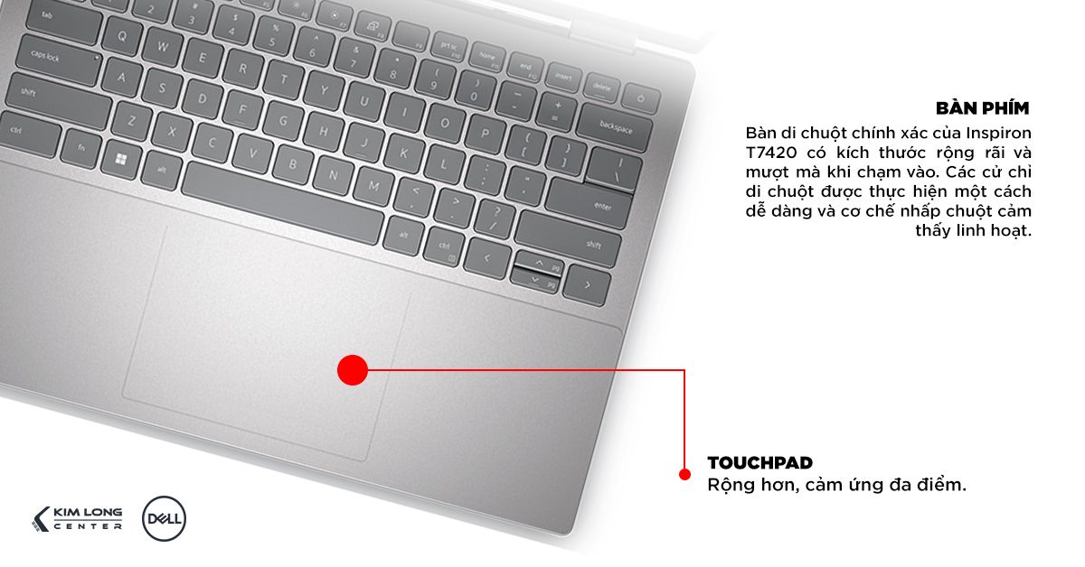 Bàn phím rộng rãi, độ nhạy cao với hệ hệ thống một chạm