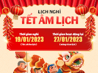 THÔNG BÁO LỊCH NGHỈ TẾT NGUYÊN ĐÁN 2023